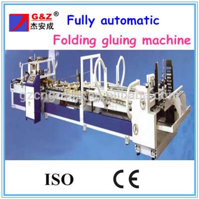 AG automatic folding carton box gluing machine with automatic strapping machine