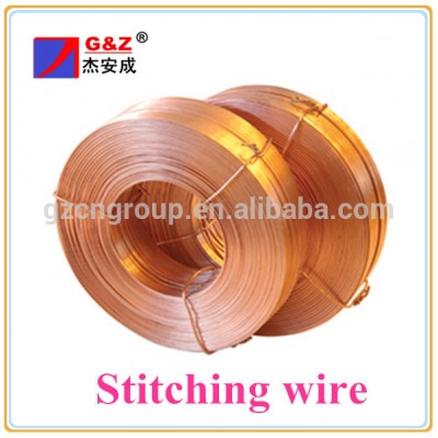 Copper coated stitching wire for heavy carton