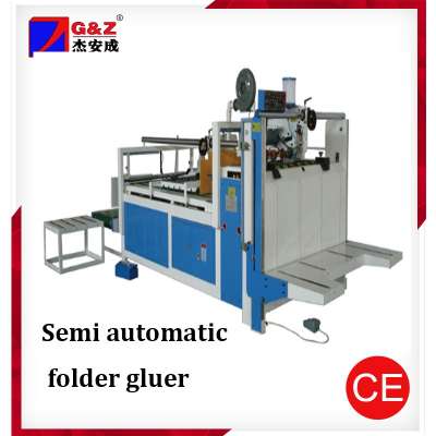 semi automatic corrugated carton box folding gluing machine